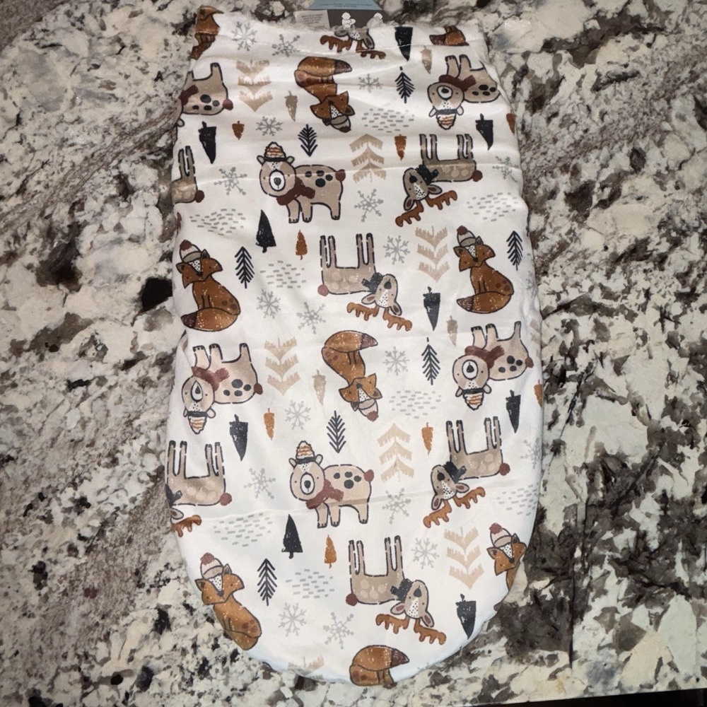 Sandy & Simon Forest Friends Baby Swaddle Blanket 0-3 Months Fleece Bear Fox NWT - Picture 7 of 9